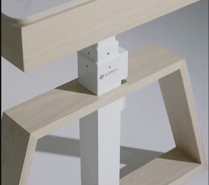 Ark Pro L-Shaped Standing Desk (Sintered Stone, 63"x23")