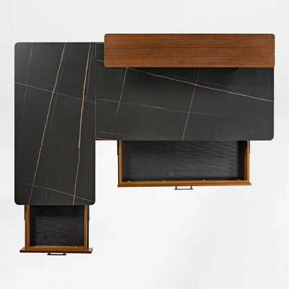 Ark Pro L-Shaped Standing Desk (Sintered Stone, 63"x23")