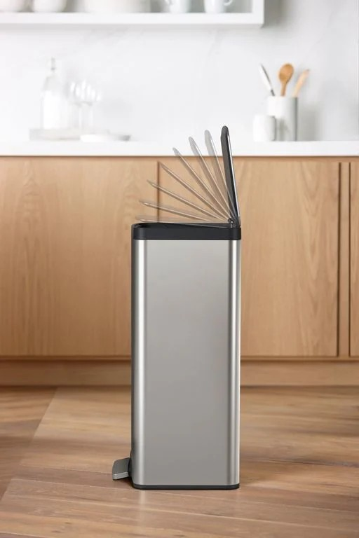 Kohler Rectangular Step Trash Can, 47 L, Stainless Steel