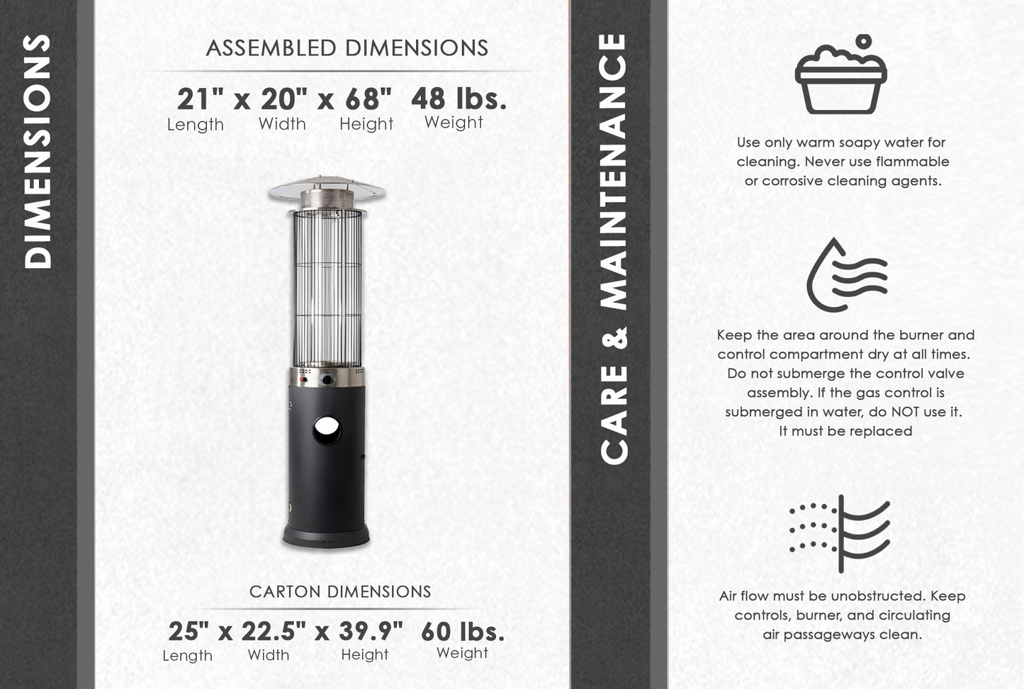 Fire Sense Spiral Flame Patio Heater