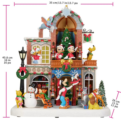 Disney 16-inch Animated Holiday Toy Shop with Holiday Music