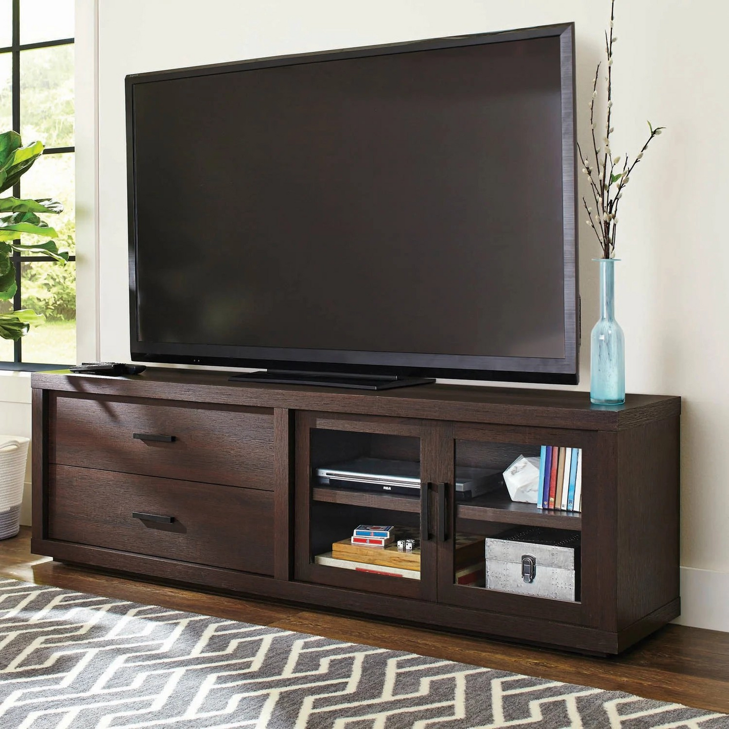 Espresso TV Stand-Better Homes and Gardens Steele TV Entertainment Center