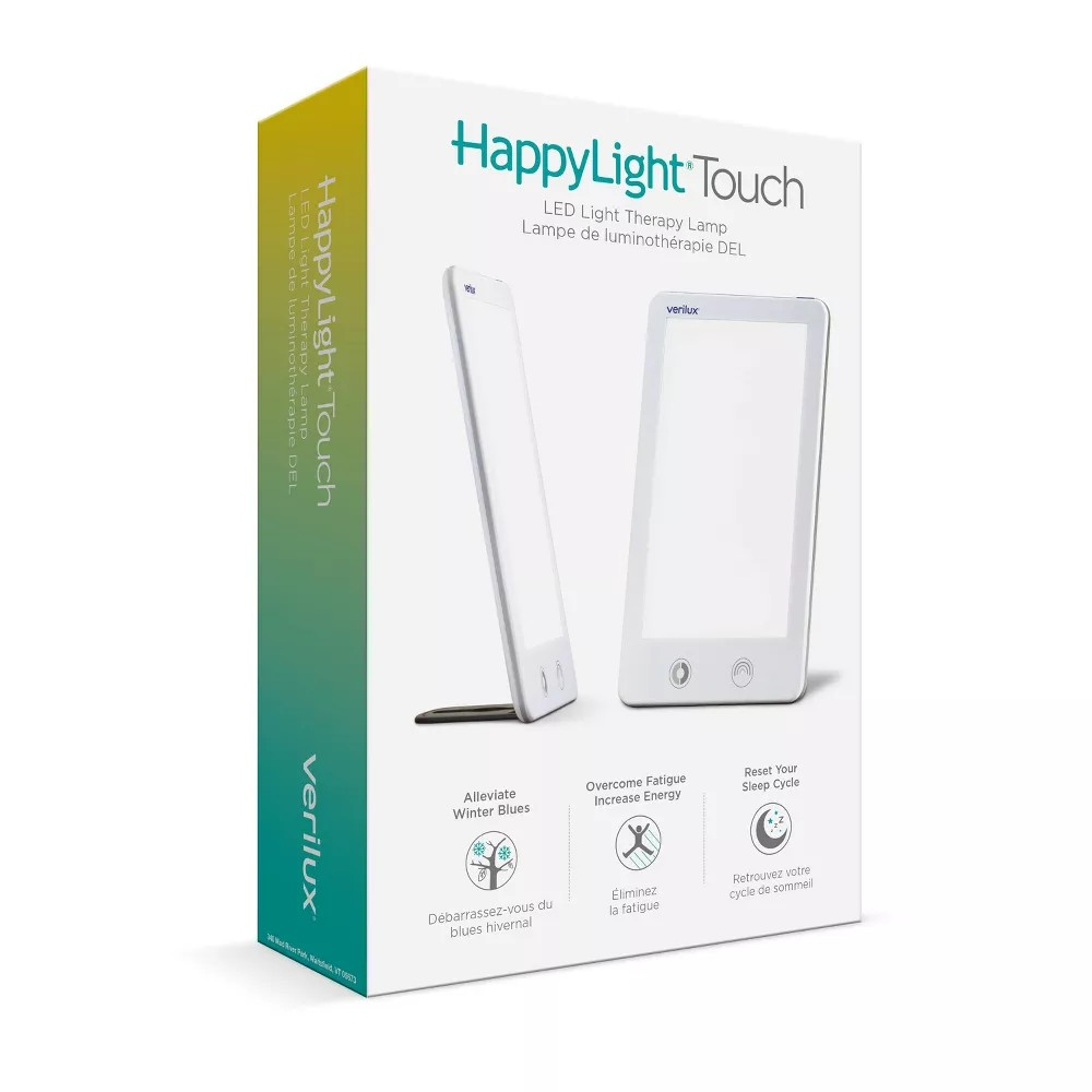 HappyLight Touch UV-Free LED Therapy Lamp 10,000 Lux White - Verilux: Seasonal Depression Relief, Wall Mountable
